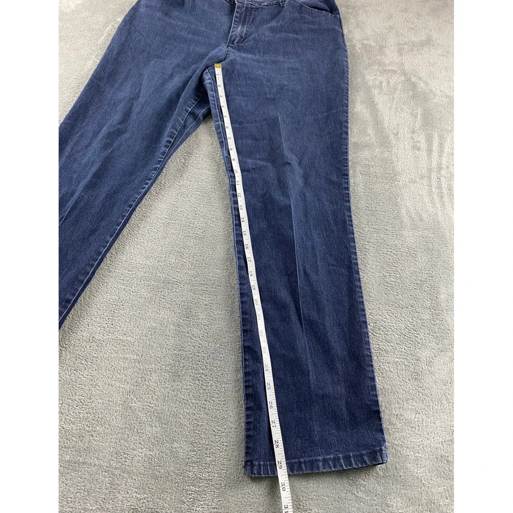 Lee Womens Relaxed Fit Straight Leg Jeans Dark Indigo Blue Stretch Size 12M